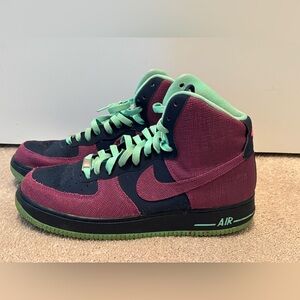 Nike Air Force One ‘07 High Top Men’s 11 Sneakers Brave Blue Cherrywood